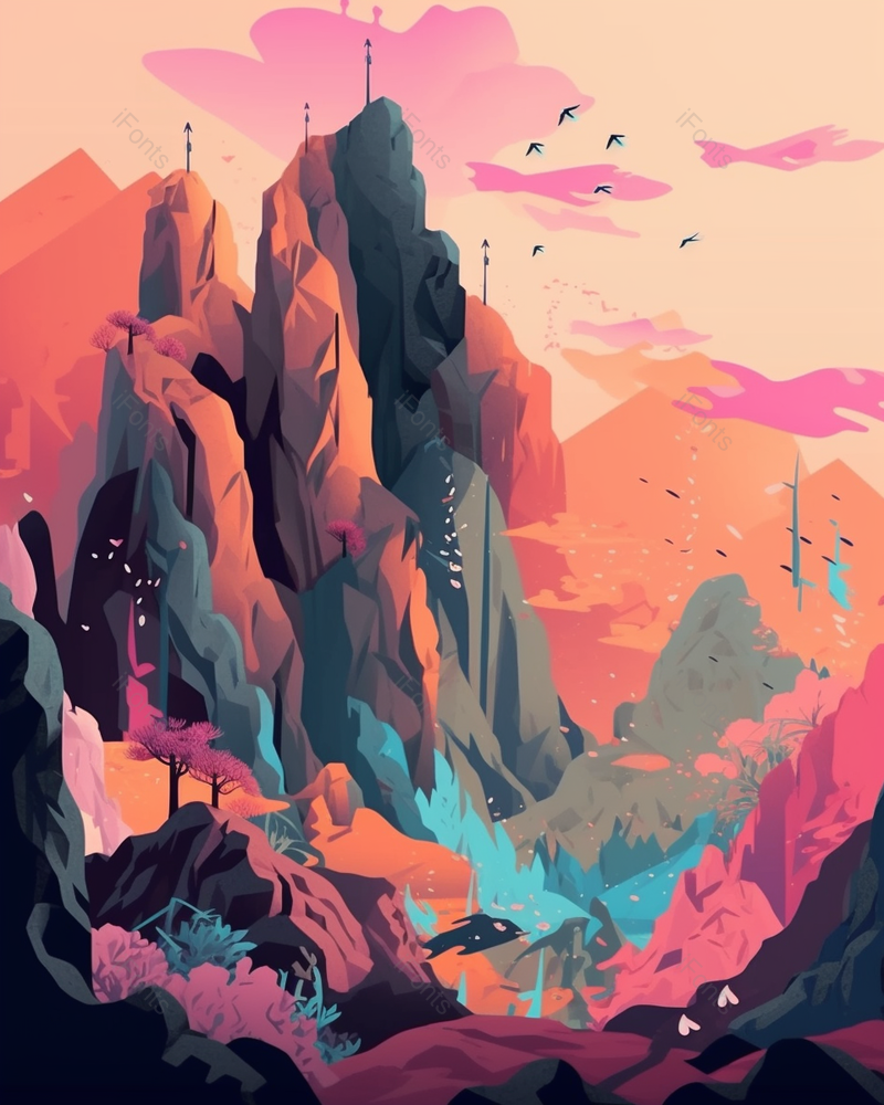彩色山水水墨插画风格背景,插画/手绘图,插画/手绘图库,插画/手绘图下载,插画/手绘